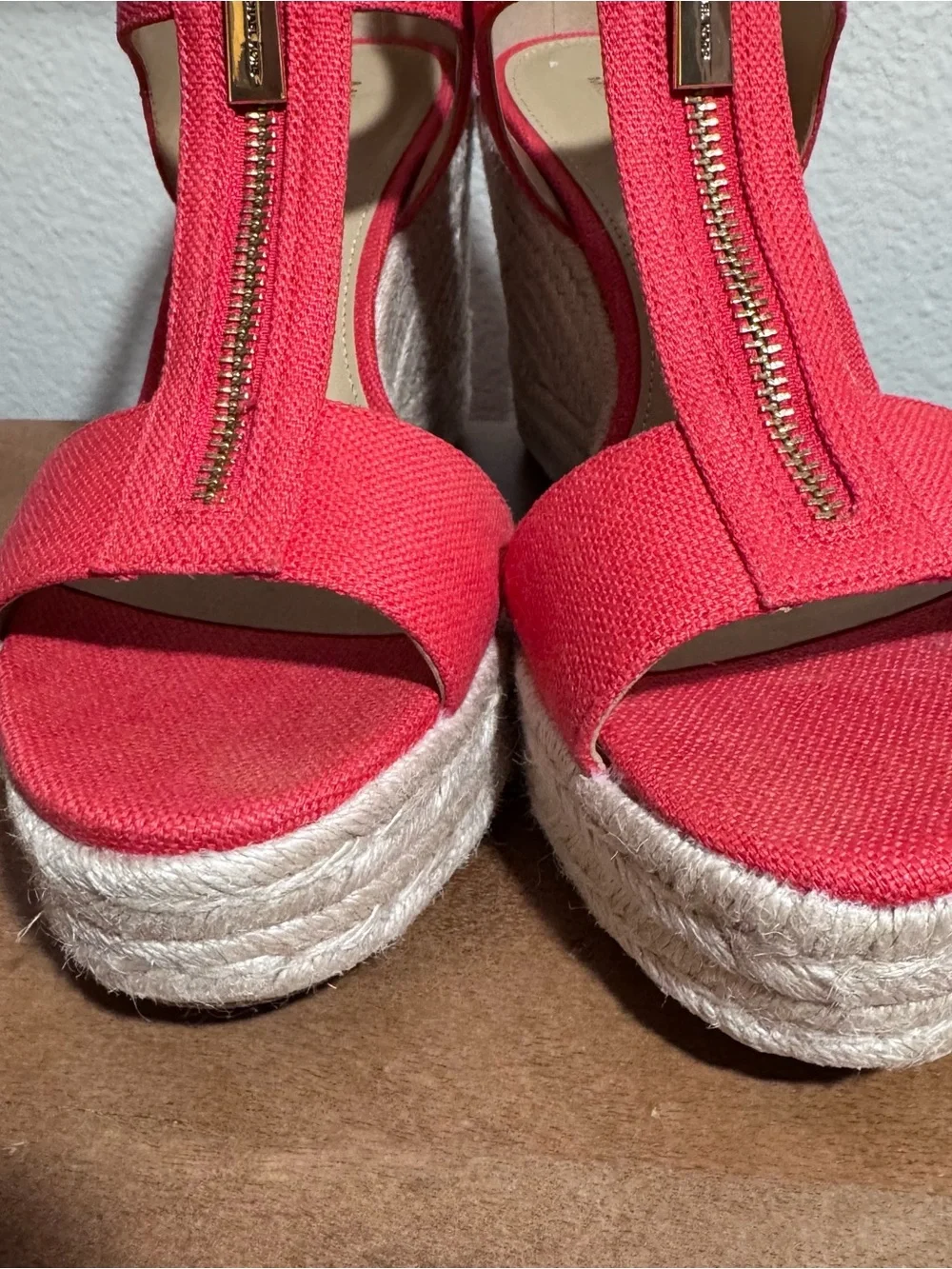 Brand New Michael Kors Berkley Espadrille Mid Wedge Sandals